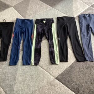 Lot of 5 Womens Under Armour Leggings Small